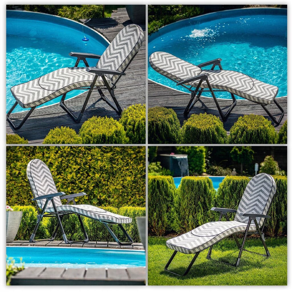 Deckchair Garden Beach tuoli Säädettävä 150kg hinta ja tiedot | Aurinkotuolit | hobbyhall.fi