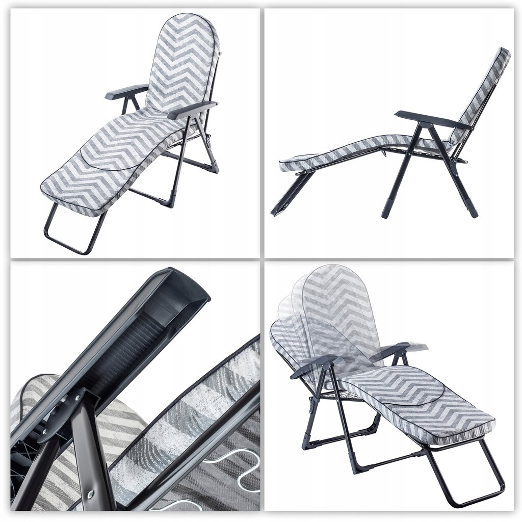 Deckchair Garden Beach tuoli Säädettävä 150kg hinta ja tiedot | Aurinkotuolit | hobbyhall.fi