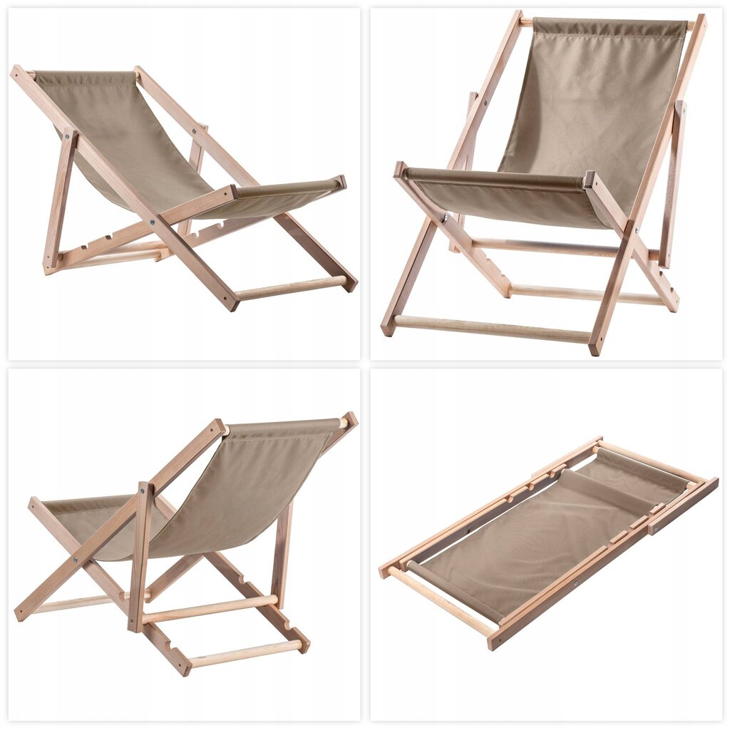 Garden Beach Deckchair Puiset lepotuolit 2 kpl hinta ja tiedot | Aurinkotuolit | hobbyhall.fi