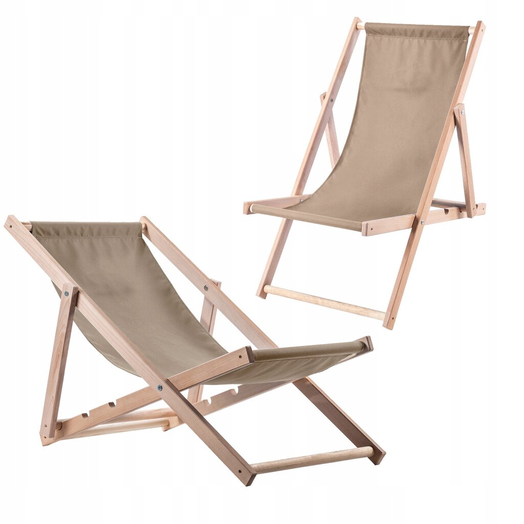 Garden Beach Deckchair Puiset lepotuolit 2 kpl hinta ja tiedot | Aurinkotuolit | hobbyhall.fi