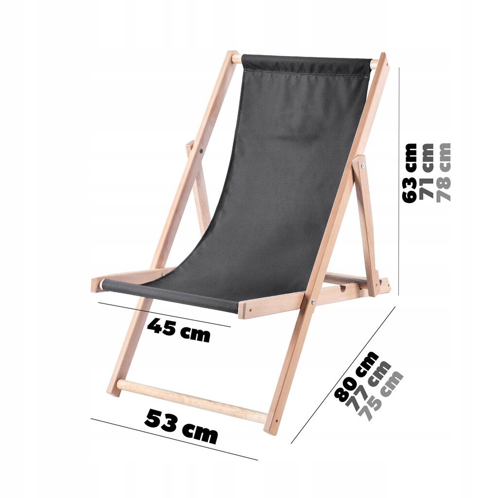 Garden Beach Deckchair Puiset lepotuolit 2 kpl hinta ja tiedot | Aurinkotuolit | hobbyhall.fi