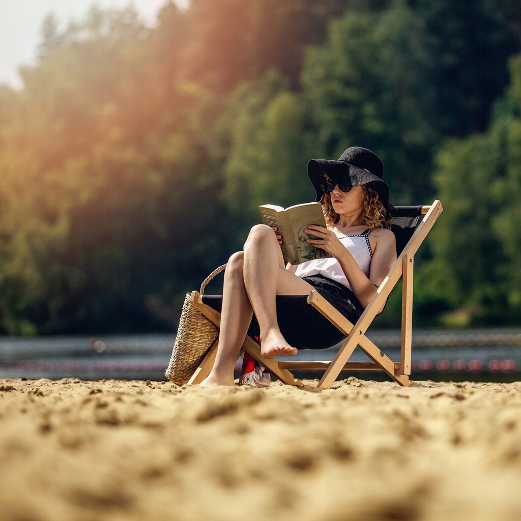 Garden Beach Deckchair Puiset lepotuolit 2 kpl hinta ja tiedot | Aurinkotuolit | hobbyhall.fi