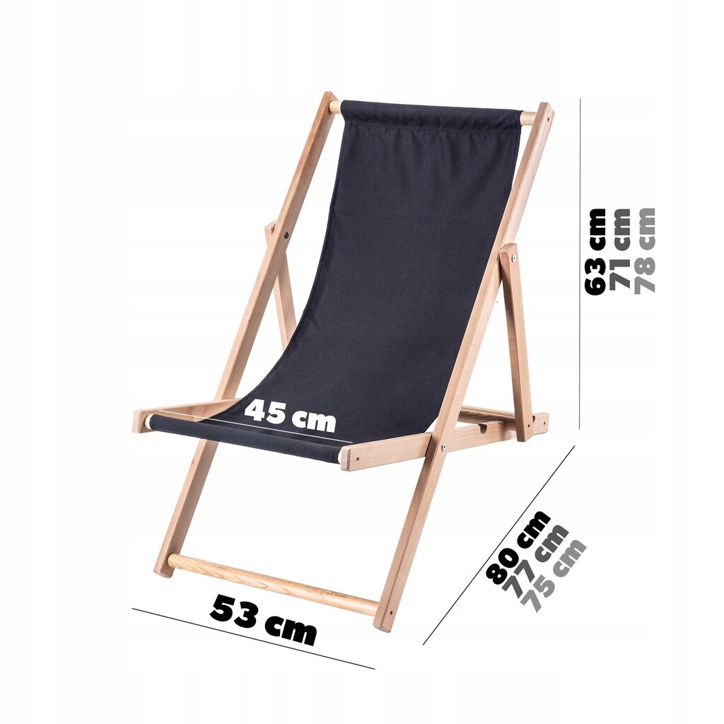 Garden Beach Deckchair Puiset lepotuolit 2 kpl hinta ja tiedot | Aurinkotuolit | hobbyhall.fi