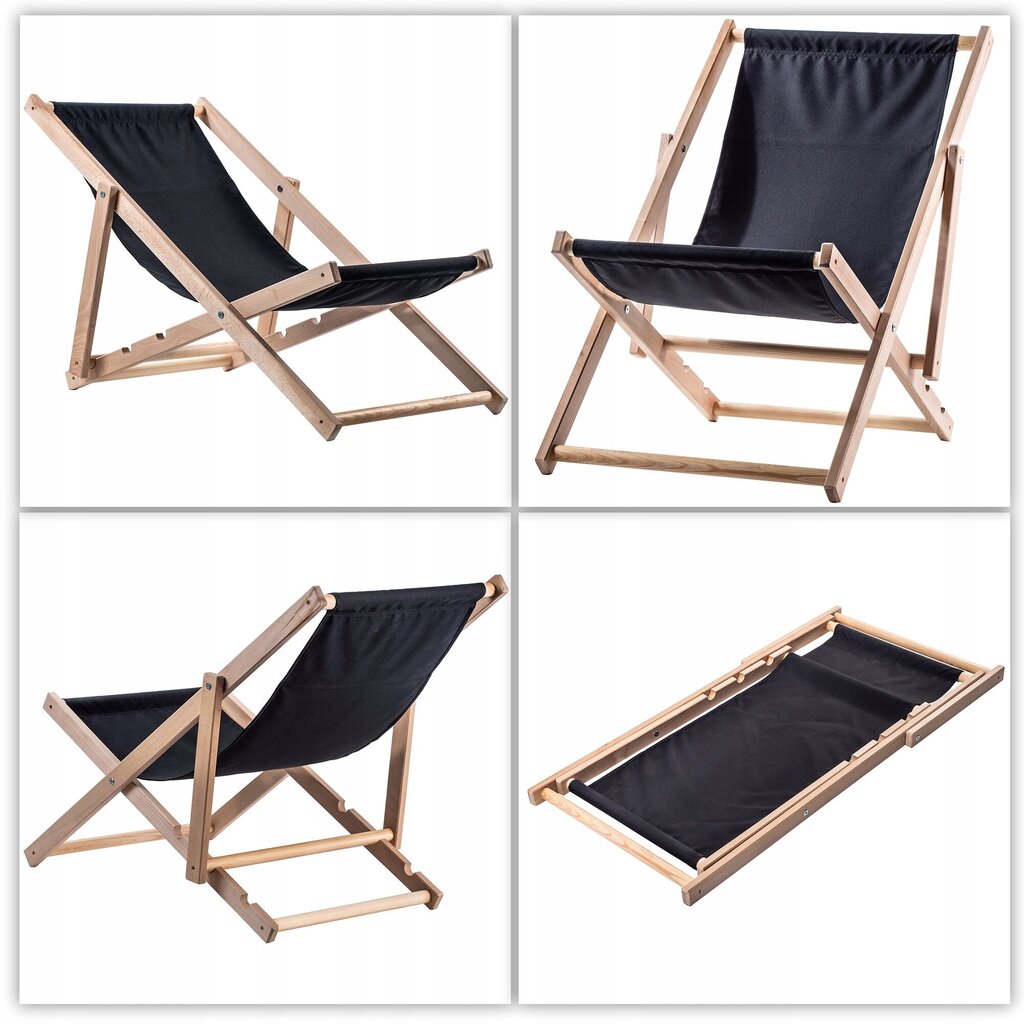 Garden Beach Deckchair Puiset lepotuolit 2 kpl hinta ja tiedot | Aurinkotuolit | hobbyhall.fi