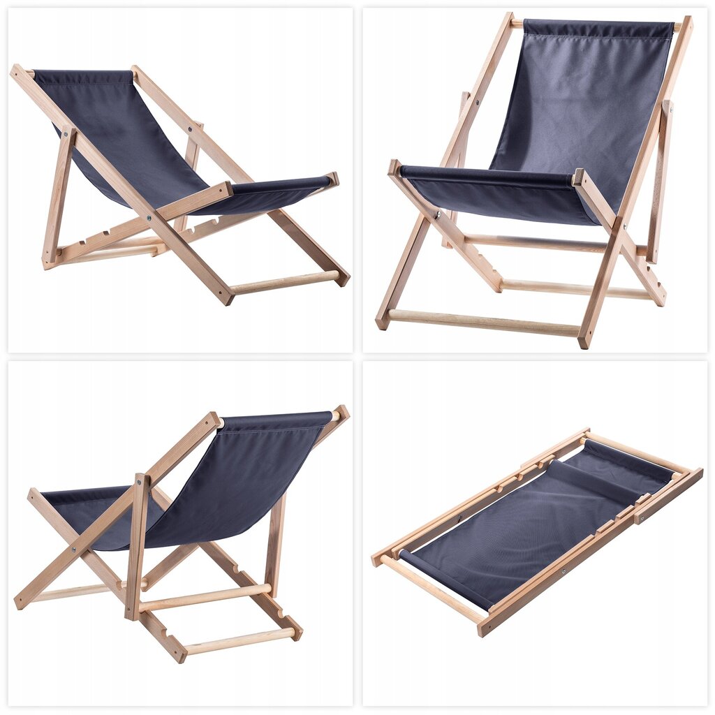 Garden Beach Deckchair Puiset lepotuolit 2 kpl hinta ja tiedot | Aurinkotuolit | hobbyhall.fi