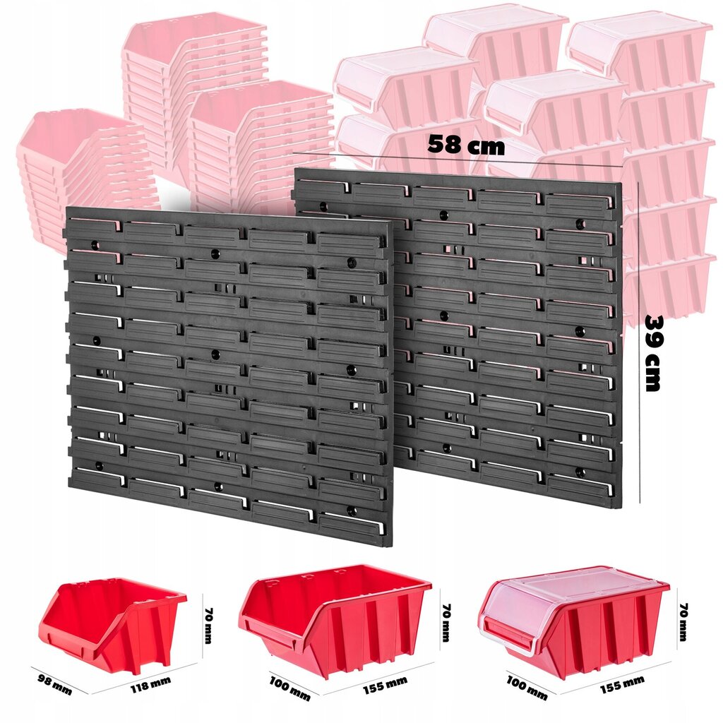 Workshop Board Seinähylly 58x78 50 kpl hinta ja tiedot | Työkalupakit ja muu työkalujen säilytys | hobbyhall.fi