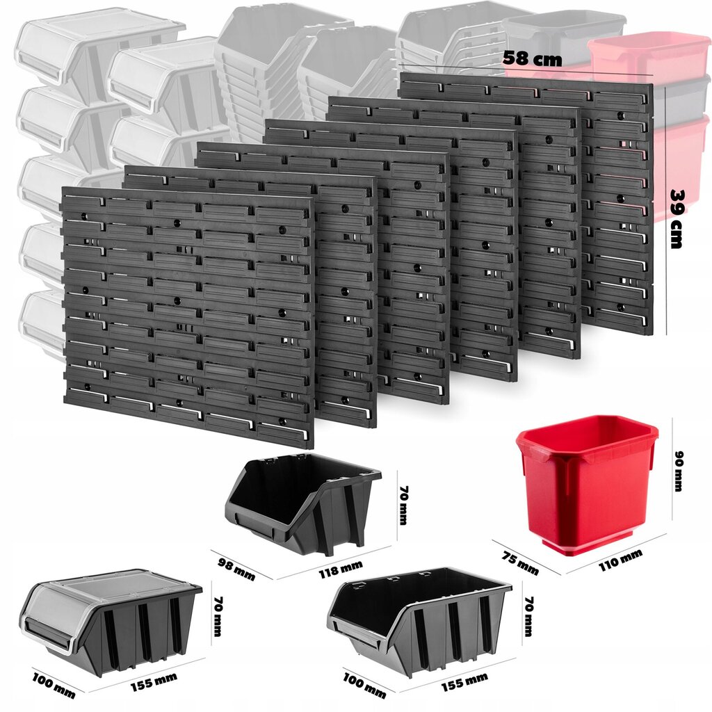 Työpajalevyseinä 174x78cm 121 kpl hinta ja tiedot | Työkalupakit ja muu työkalujen säilytys | hobbyhall.fi