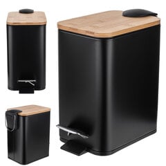 Kylpyhuoneen roskakori 3L, poljinkannen bambu hinta ja tiedot | Roska-astiat | hobbyhall.fi