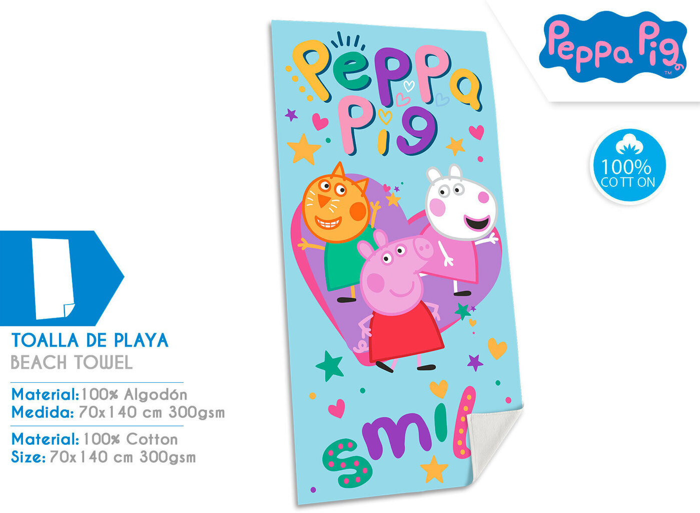 Pyyhe Peppa Pig, 70 x 140 cm hinta ja tiedot | Pyyhkeet | hobbyhall.fi