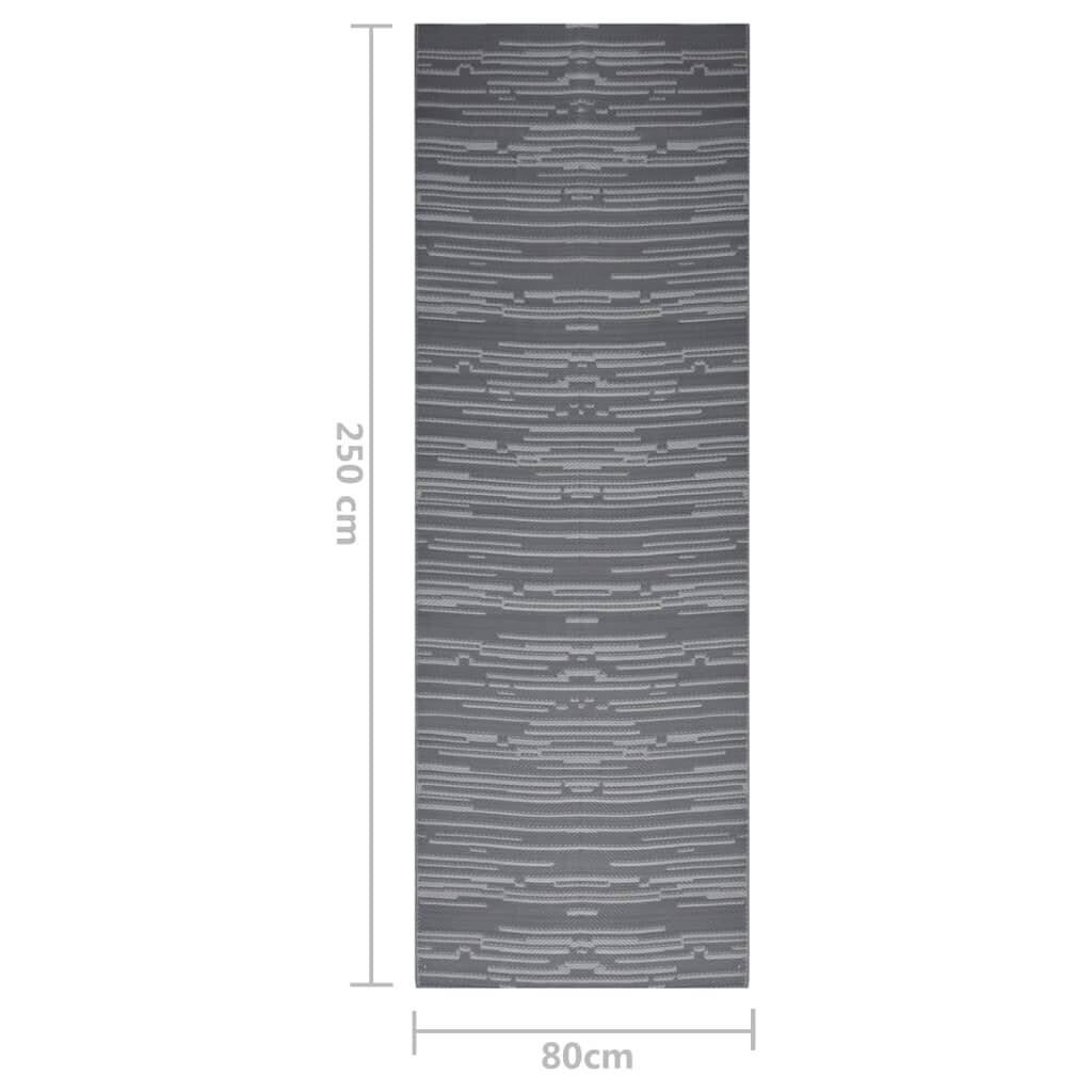 vidaXL ulkomatto, antrasiitinharmaa, 80x250 cm, PP hinta ja tiedot | Isot matot | hobbyhall.fi