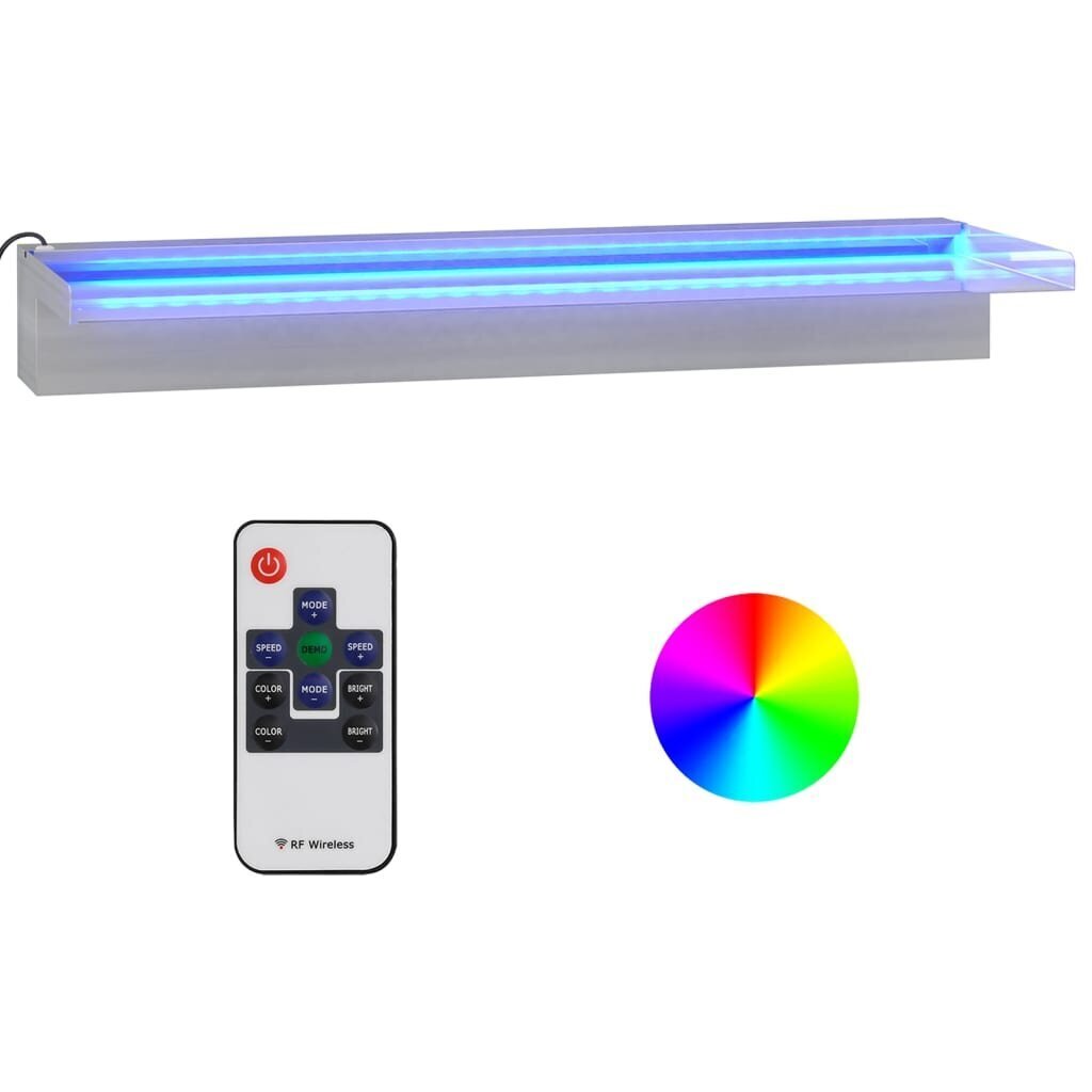 Vesiputous erivärisillä LED-valoilla, 60cm, terästä hinta ja tiedot | Puutarhakoristeet | hobbyhall.fi