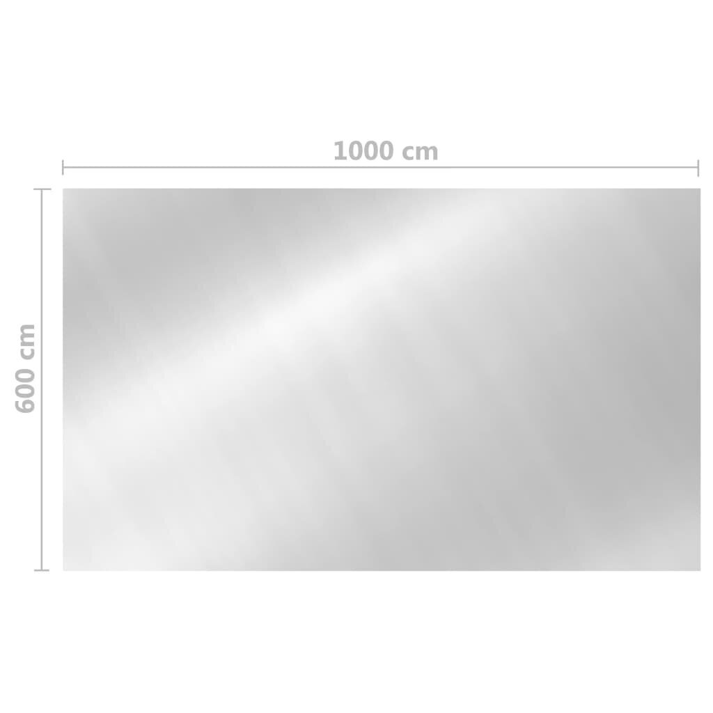 vidaXL allaspeite, 1000x600 cm, suorakaiteen muotoinen, PE, hopean värinen hinta ja tiedot | Uima-allastarvikkeet | hobbyhall.fi