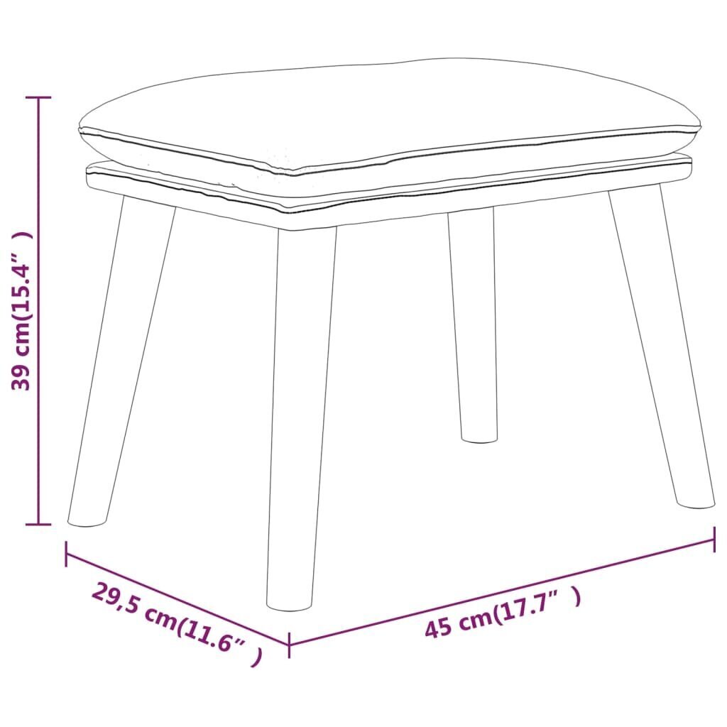 vidaXL-rahi, 45x29,5x39 cm, tummanvihreä sametti hinta ja tiedot | Säkkituolit, rahit ja penkit | hobbyhall.fi