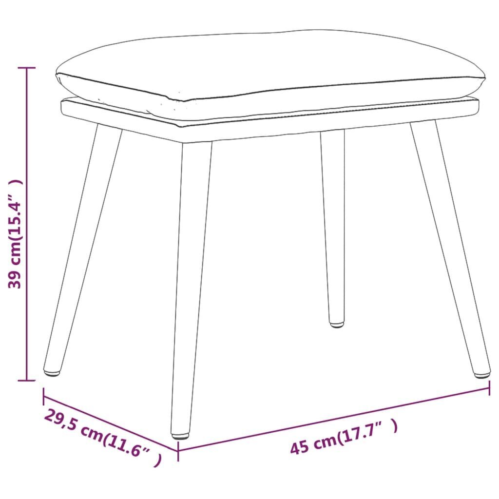 Rahi, kermanvalkoinen, 45x29,5x39cm, sametti hinta ja tiedot | Säkkituolit, rahit ja penkit | hobbyhall.fi