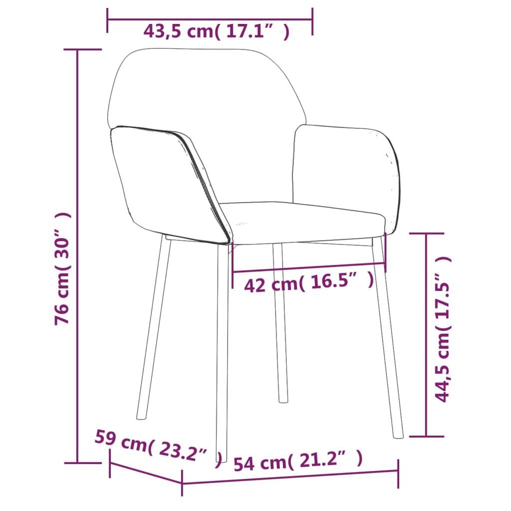 Tuolit, 2 kpl, pinkki, sametti hinta ja tiedot | Ruokapöydän tuolit | hobbyhall.fi