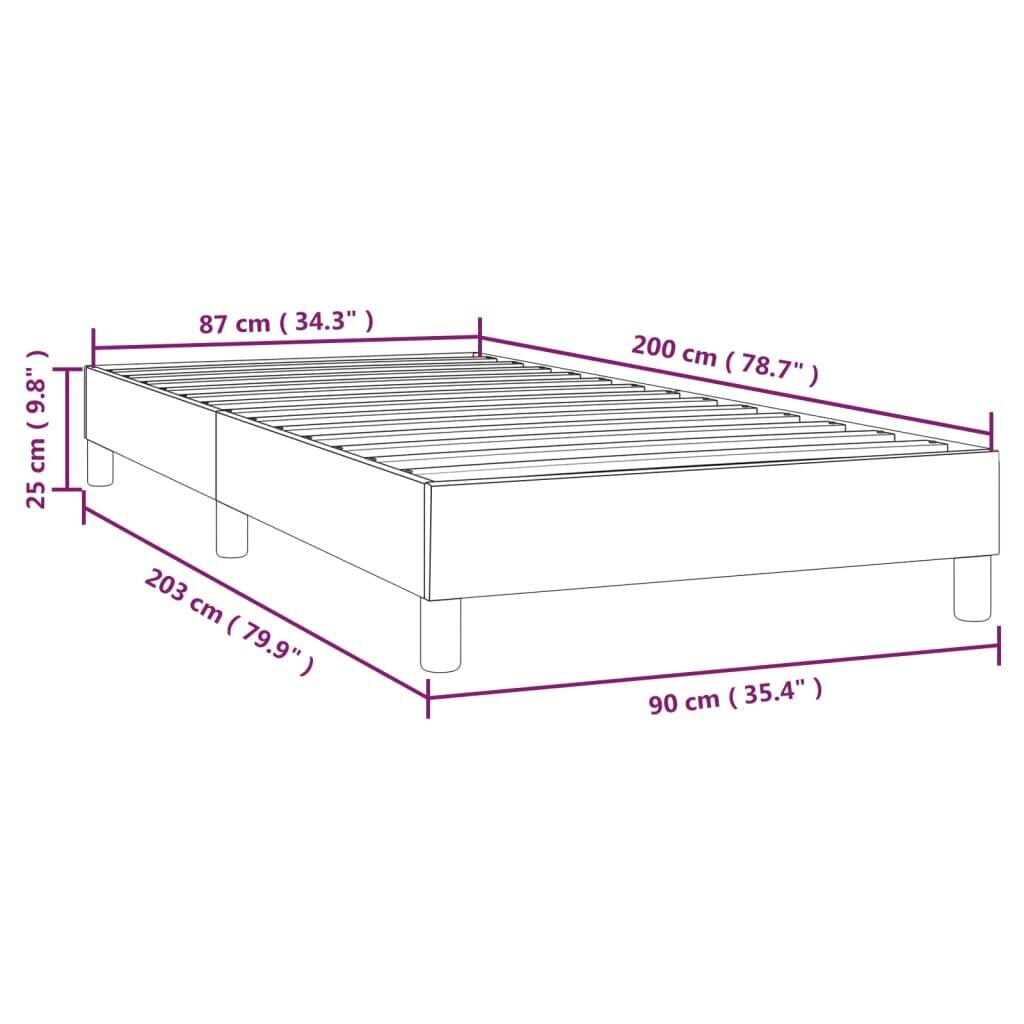 Sängynrunko jousilla, taupe, 90x200 cm, kangas hinta ja tiedot | Sängyt | hobbyhall.fi