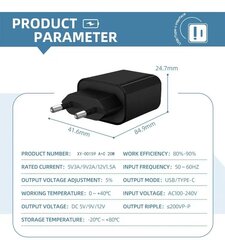 Pikalatausadapteri QC laturi PD+QC20W, valkoinen hinta ja tiedot | Puhelimen laturit | hobbyhall.fi