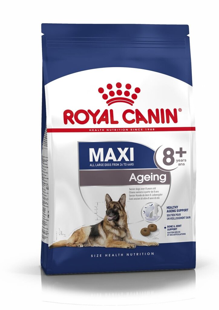 Royal Canin Maxi Ageing 8+ kuivaruoka aikuisille yli 8-vuotiaille koirille, suuret rodut 15kg hinta ja tiedot | Koiran kuivaruoka | hobbyhall.fi