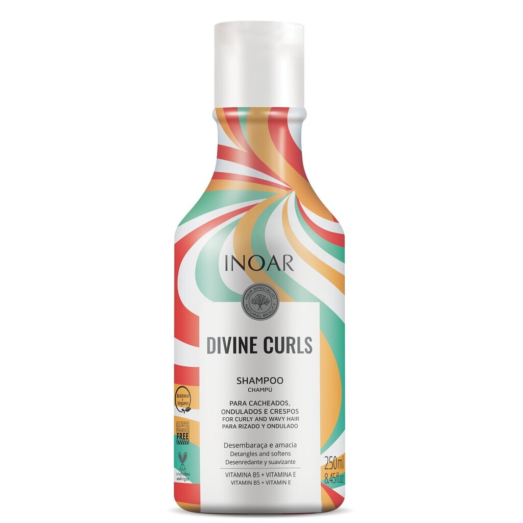 Shampoo kiharille ja aaltoileville hiuksille Inoar Divine Curls Shampoo, 250 ml hinta ja tiedot | Shampoot | hobbyhall.fi