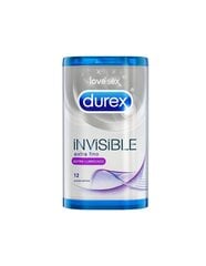 Kondomit Durex Invisible Extra Lubricant, 12 kpl hinta ja tiedot | Kondomit | hobbyhall.fi