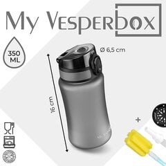 My Vesperbox - Minny - Lapset juomalla pullon vuoto - kestävä - olkilla tai seulalla - 350 ml, 500 ml - kevyt Tritan -vesipullo - BPA Free - lastentarha, koulu (harmaa 350ml) hinta ja tiedot | Juomapullot | hobbyhall.fi