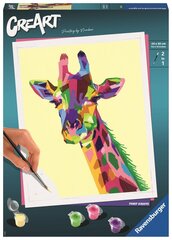 Piirustus numeroiden mukaan sarja Ravensburger CreArt Giraffe, 24 x 30 cm hinta ja tiedot | Maalaa numeroiden mukaan | hobbyhall.fi