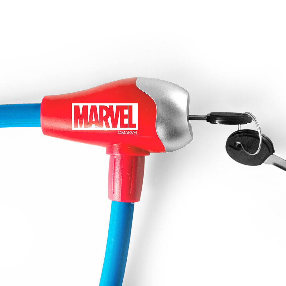 Kaapelilukko Avengers 65 cm, sini-punainen hinta ja tiedot | Polkupyörän lukot | hobbyhall.fi