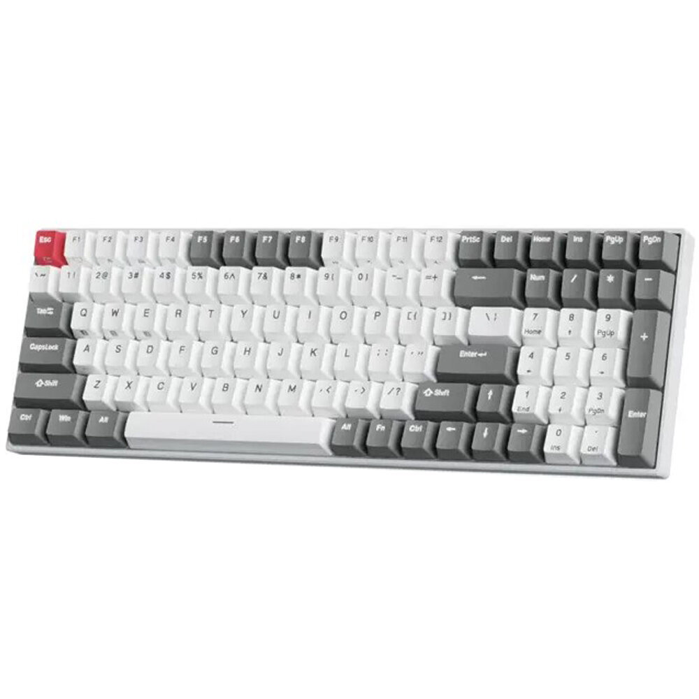 ROYAL KLUDGE RK100 White-Grey, Red Switch, US hinta ja tiedot | Näppäimistöt | hobbyhall.fi