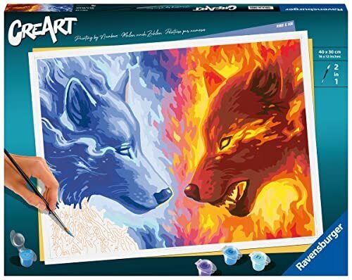 Ravensburger Creart 23549 Paint By Numbers Fire & Ice 14 vuodesta hinta ja tiedot | Maalaa numeroiden mukaan | hobbyhall.fi