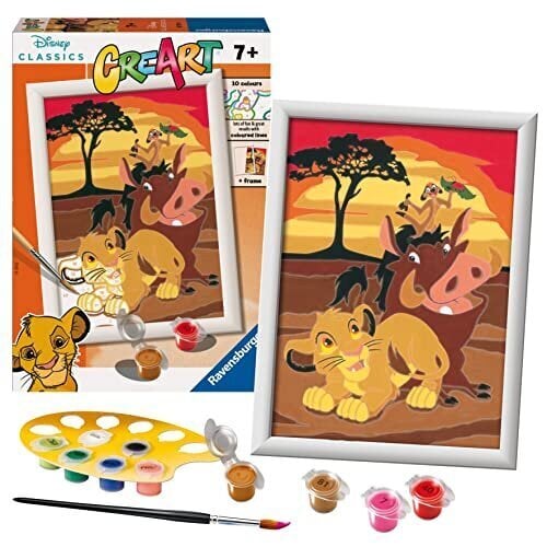 Ravensburger Creart Lion King Numbers for Children - maalaus taiteet ja käsityösarjat 7 -vuotiaana hinta ja tiedot | Maalaa numeroiden mukaan | hobbyhall.fi