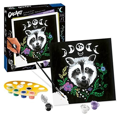 Ravensburger Creart Pixie Cold Edition Raccoon Paint By Numbers Aikuisille ja 12 -vuotiaille lapsille - Kodin sisustuksen asusteet hinta ja tiedot | Maalaa numeroiden mukaan | hobbyhall.fi