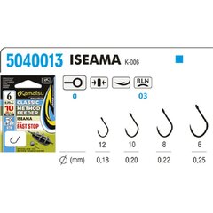 Koukut talutushihnalla Kamatsu Iseama Method Feeder Fast No. 6, 10 cm hinta ja tiedot | Ongenkoukut | hobbyhall.fi