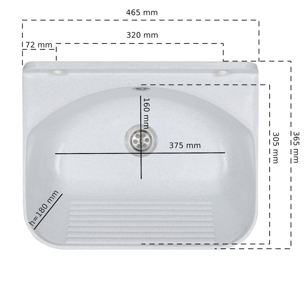 Vaaleanharmaa pesuallas 46,5 sifonihana ulosvedettävä suihkutussaippua hinta ja tiedot | Pesualtaat | hobbyhall.fi