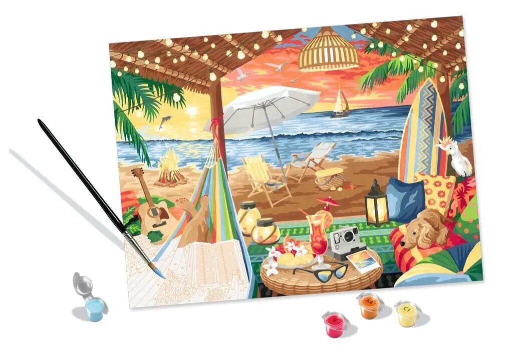 Maalaus numeroin CreArt Premium Beach, 30 x 40 cm hinta ja tiedot | Maalaa numeroiden mukaan | hobbyhall.fi