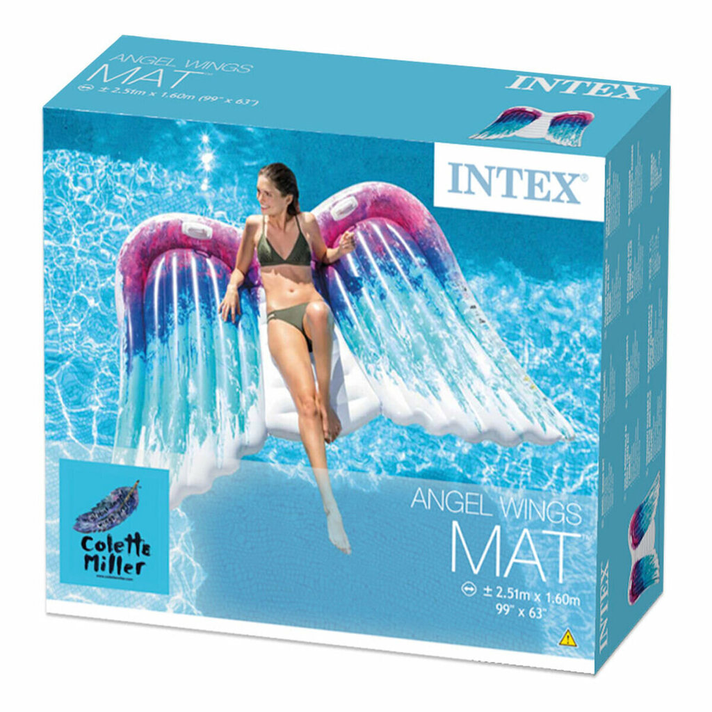 Ilmatäytteinen patja Intex Colette, 251x160cm, sininen hinta ja tiedot | Puhallettavat vesilelut ja uima-asusteet | hobbyhall.fi