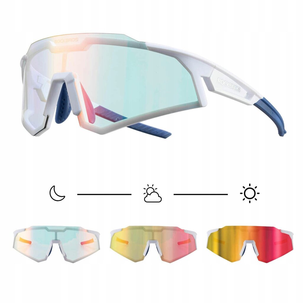 Polkupyörän aurinkolasit Photochromic Frame SP291-WHITE hinta ja tiedot | Urheilulasit | hobbyhall.fi