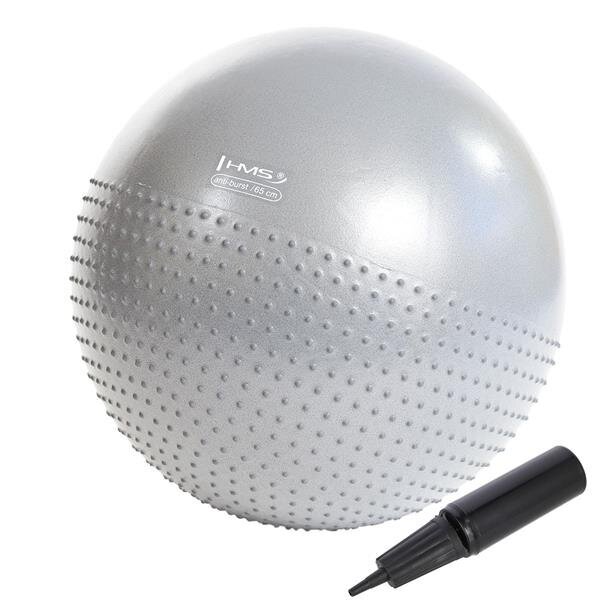 Voimistelupallo HMS YB03N Gym Ball 65 cm, vaaleanharmaa hinta ja tiedot | Voimistelupallot | hobbyhall.fi