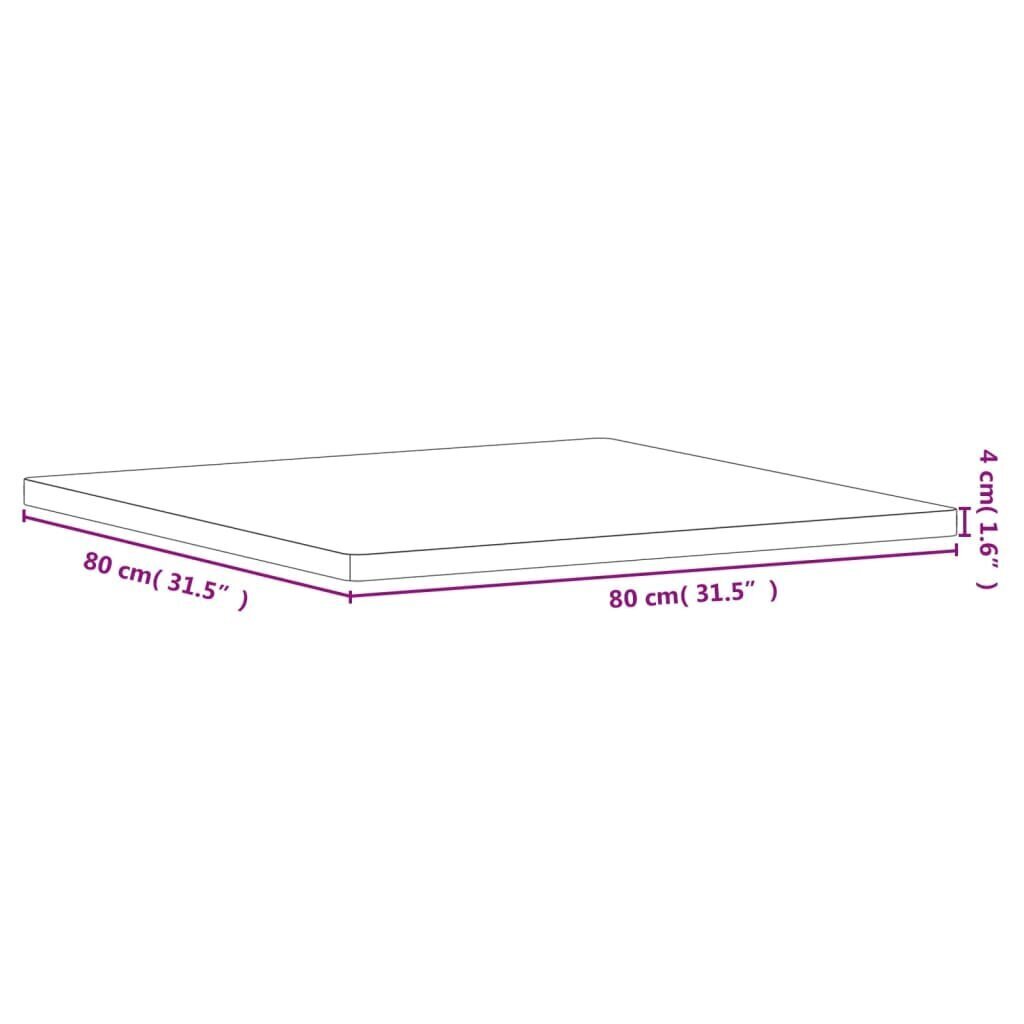 Pöytälevy vidaXL, 80x80x4 cm, ruskea hinta ja tiedot | Pöytälevyt | hobbyhall.fi