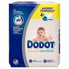 Servetit Sensitive PH Dodot, 216 kpl hinta ja tiedot | Kosteuspyyhkeet, vanulaput ja vanupuikot | hobbyhall.fi