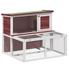 vidaXL Kaninkoppi mokka 102x90x84,5 cm täysi mänty hinta ja tiedot | Pieneläinten häkit ja tarvikkeet | hobbyhall.fi