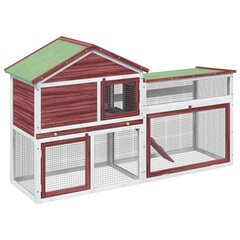 vidaXL Kaninkoppi mokka 185,5x60,5x109,5 cm täysi mänty hinta ja tiedot | Pieneläinten häkit ja tarvikkeet | hobbyhall.fi