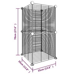 vidaXL 8-paneelinen lemmikkihäkki musta 35x35 cm teräs hinta ja tiedot | Pieneläinten häkit ja tarvikkeet | hobbyhall.fi