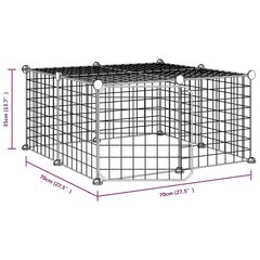 vidaXL 12-paneelinen lemmikkihäkki ovella musta 35x35 cm teräs hinta ja tiedot | Pieneläinten häkit ja tarvikkeet | hobbyhall.fi