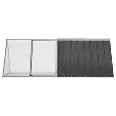 vidaXL Kanihäkki antrasiitti 504,5x80,5x71 cm galvanoitu teräs hinta ja tiedot | Pieneläinten häkit ja tarvikkeet | hobbyhall.fi