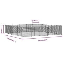 vidaXL 20-paneelinen lemmikkihäkki ovella, musta 35x35 cm teräs hinta ja tiedot | Pieneläinten häkit ja tarvikkeet | hobbyhall.fi