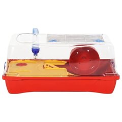 vidaXL Hamsterin häkki punainen 57x33x26 cm polypropeeni hinta ja tiedot | Pieneläinten häkit ja tarvikkeet | hobbyhall.fi