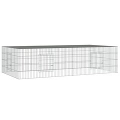 vidaXL 2-paneelinen Kanihäkki 220x110x55 cm galvanoitu rauta hinta ja tiedot | Pieneläinten häkit ja tarvikkeet | hobbyhall.fi