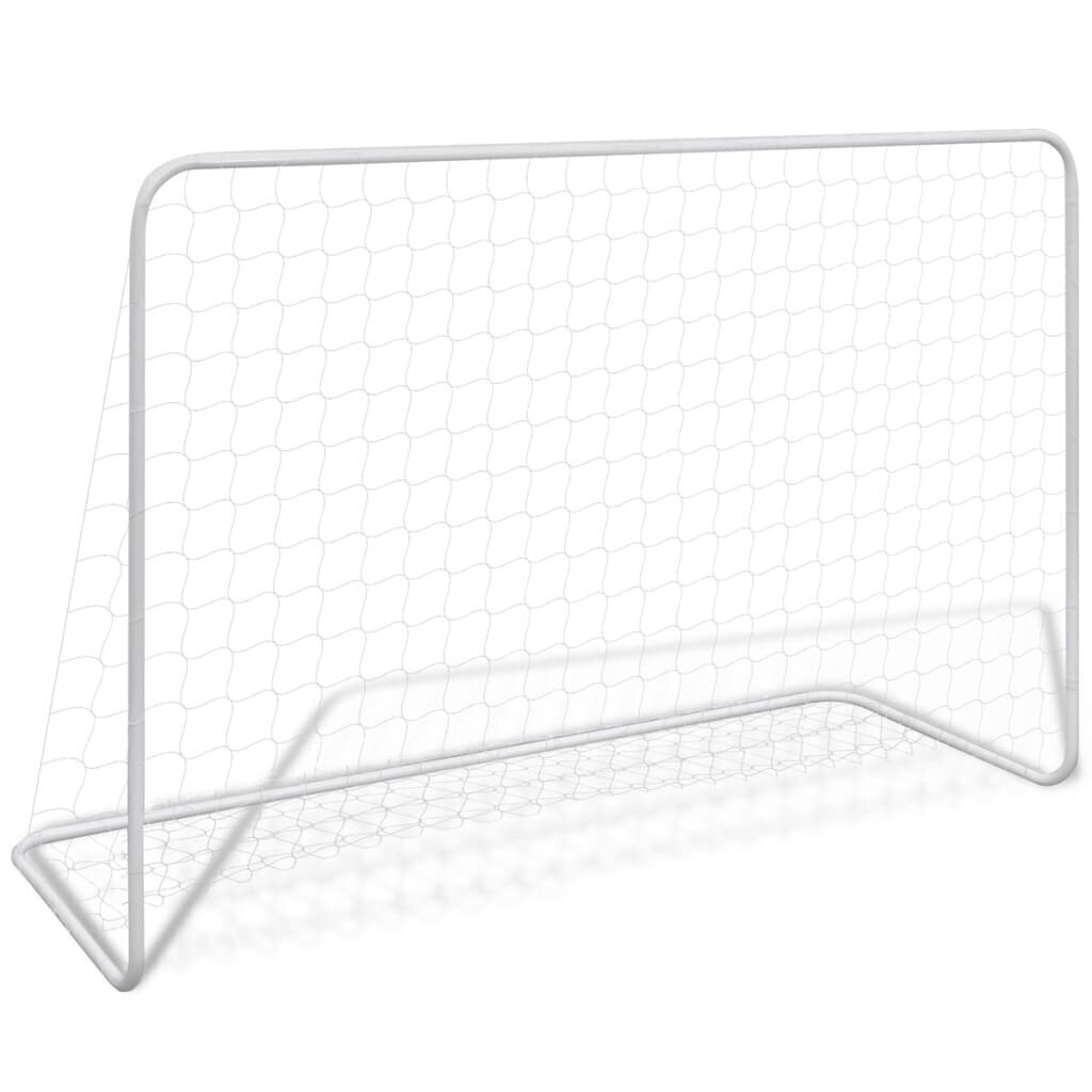 vidaXL Jalkapallomaalit verkolla 2 kpl teräs 182x61x122 cm valkoinen hinta ja tiedot | Jalkapallomaalit ja verkot | hobbyhall.fi