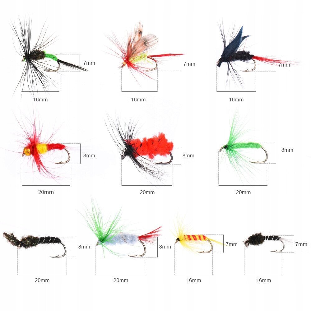 FLYING RIBBON FLYING BRZNA Nymphs Moths KIT 100kpl hinta ja tiedot | Vieheet ja uistimet | hobbyhall.fi