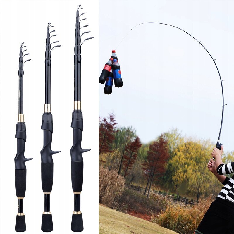 COAL FIBRE TELESKOPOWA Spinning Rod 1.8m 7el POWERFUL 8-25g hinta ja tiedot | Onkivavat | hobbyhall.fi